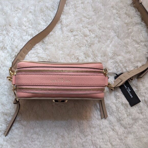 NWT Marc Jacobs Softshot Color Blocked Leather Crossbody (Apricot Beige Multi) - Picture 6 of 16